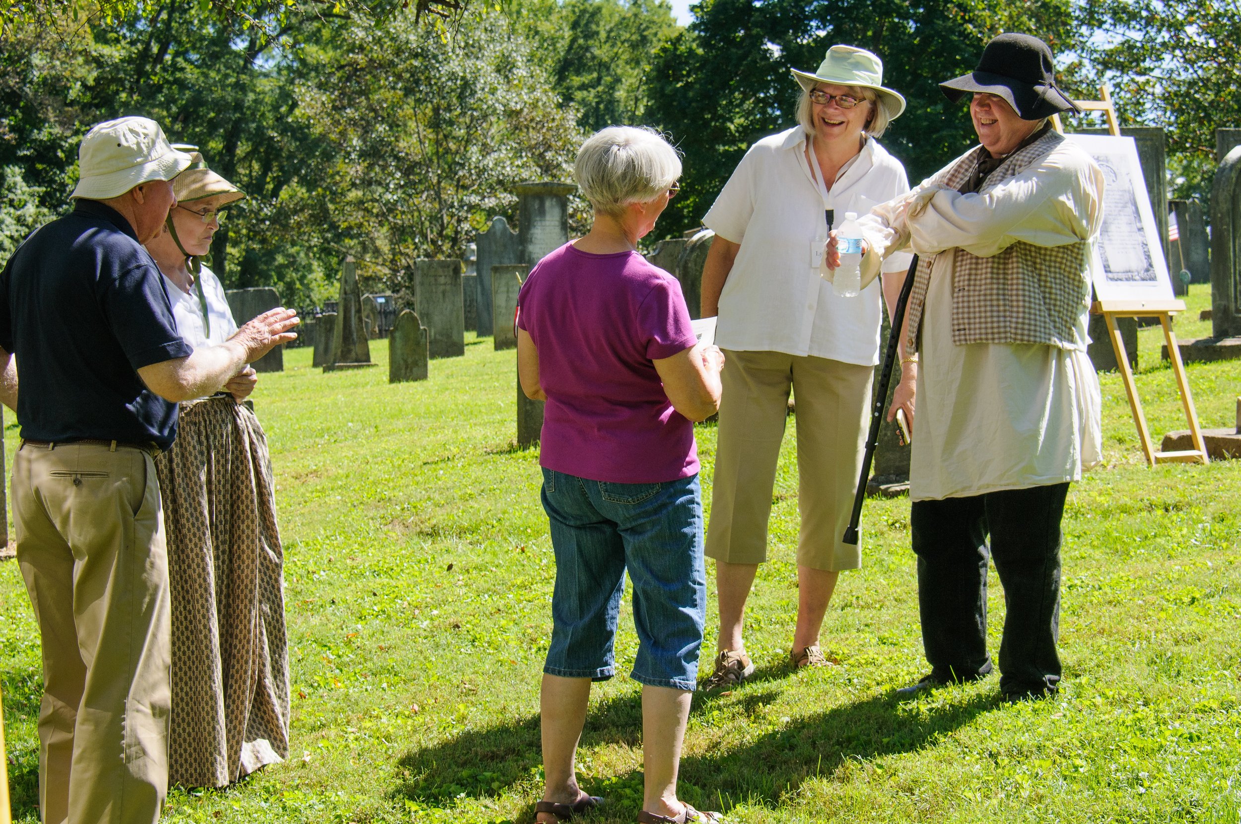 Organizer Lyn Boone and one of the volunteers playing Rev. Thomas Hughes, Brian Gregory.