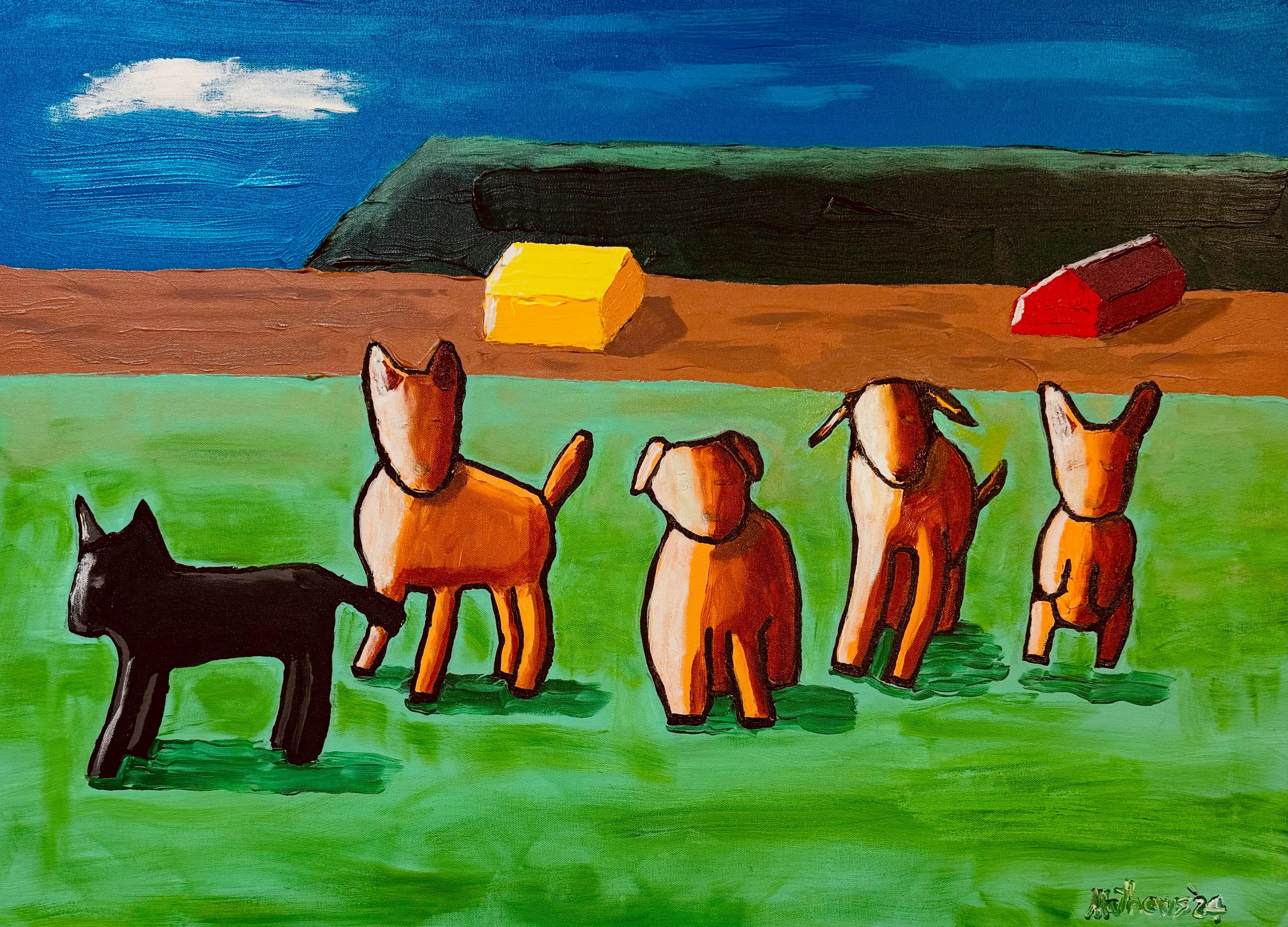 Dogs In The Field