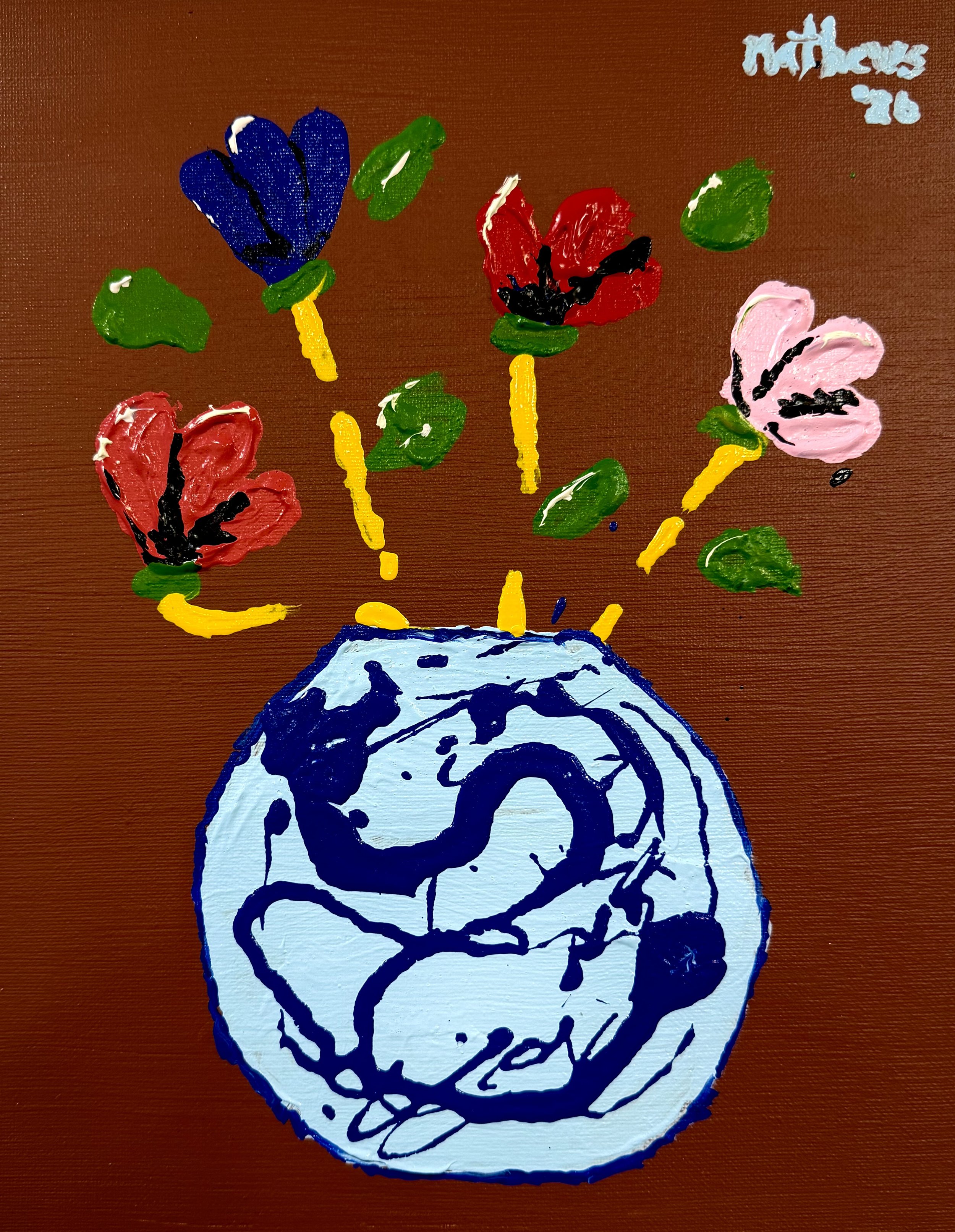  Still Life #88  Acrylic artist’s paint, house paint | 14”x11” | 2026  $195.00 