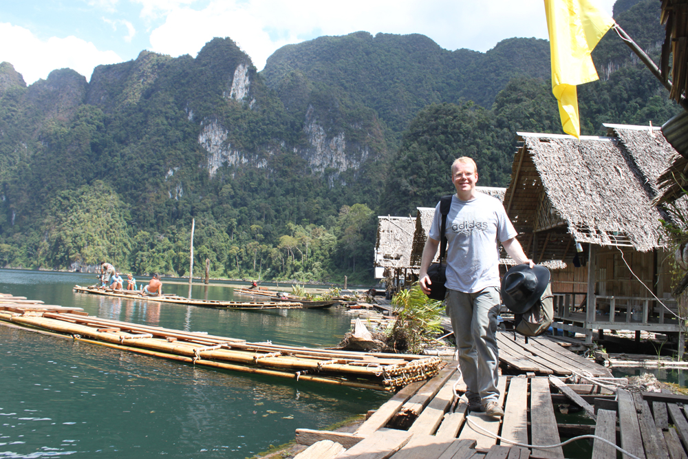 Sumatran Tigers and Clouded leopards live in these mighty rainforests of Thailand. Wildlife Artist Eric Wilson who paints tigers, Leopards and tropical birds, enjoyed staying here to gather reference for his wildlife paintings.