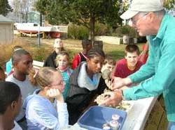 Up close and personal is the experience kids enjoy at the Annapolis Maritime Museum as they learn about the life cycle of the oyster.