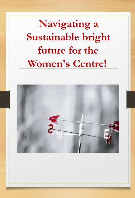 Image promoting the message 'Navigating a Sustainable bright future for the Women's Centre'