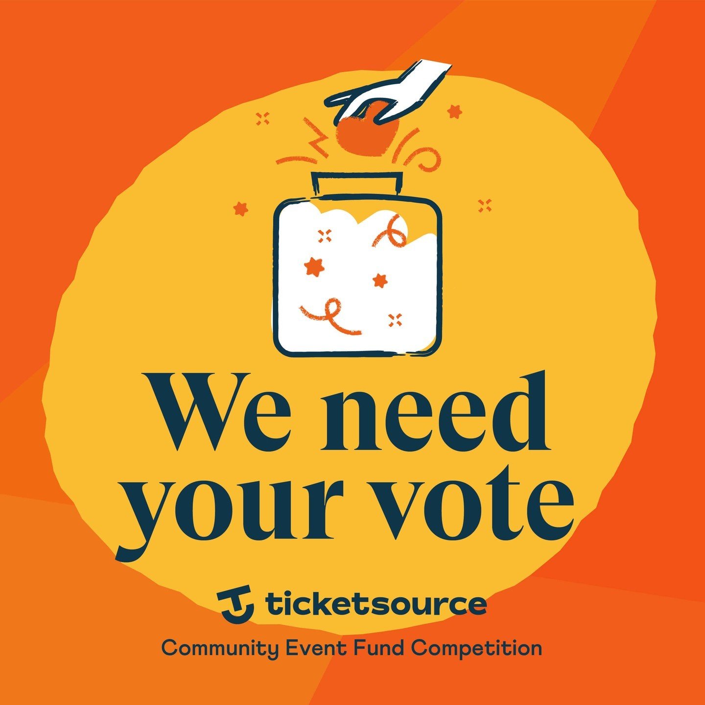 We've got an incredible opportunity to win &pound;1,000 for our next community event, but we need your help!

All it takes is a quick click on the link below to leave your vote and help us surge ahead in the TicketSource Community Event Fund Competit