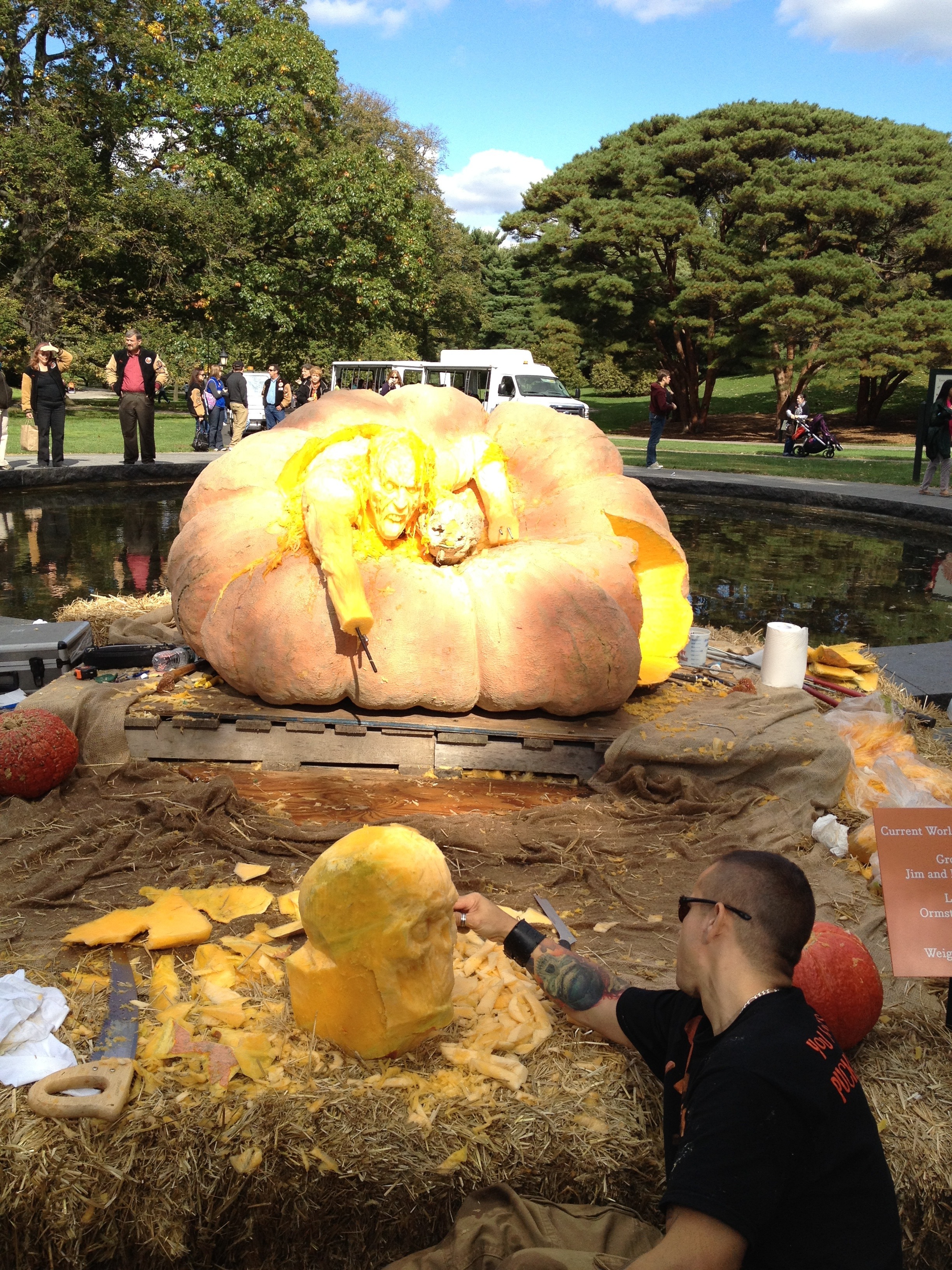 Giant Pumpkin Carving, NY Botanical Garden