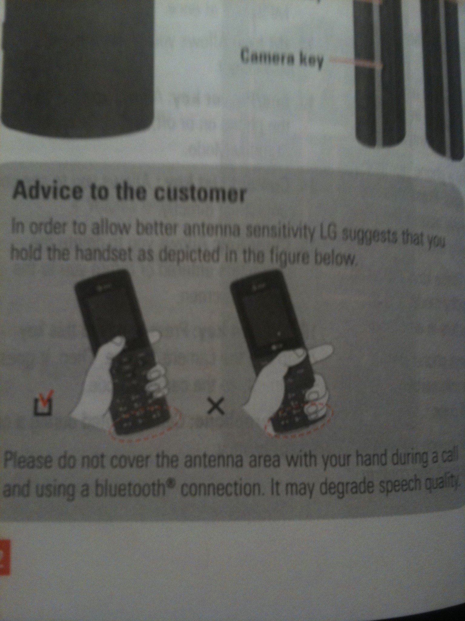 My wife just upgraded to a simple LG slider cellphone. The instructions (pre-iPhone 4) included this #deathgrip warning diagram.