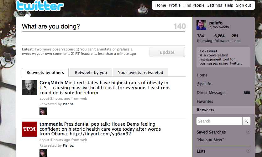 Now this is definitely worth having. Retweets by your followers, your retweets, and peoples' retweets of you.