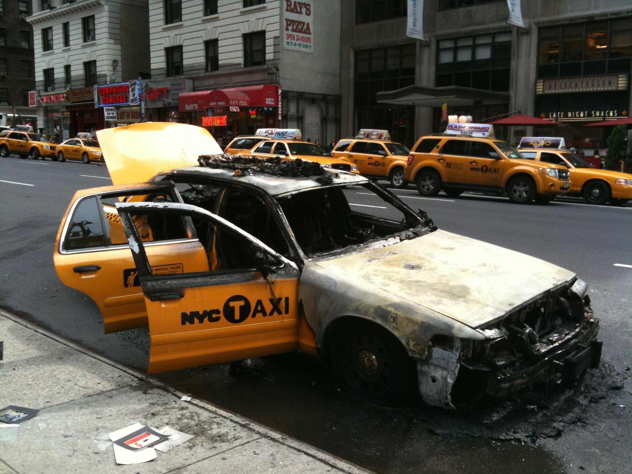 Taxi fire 53rd and 7th