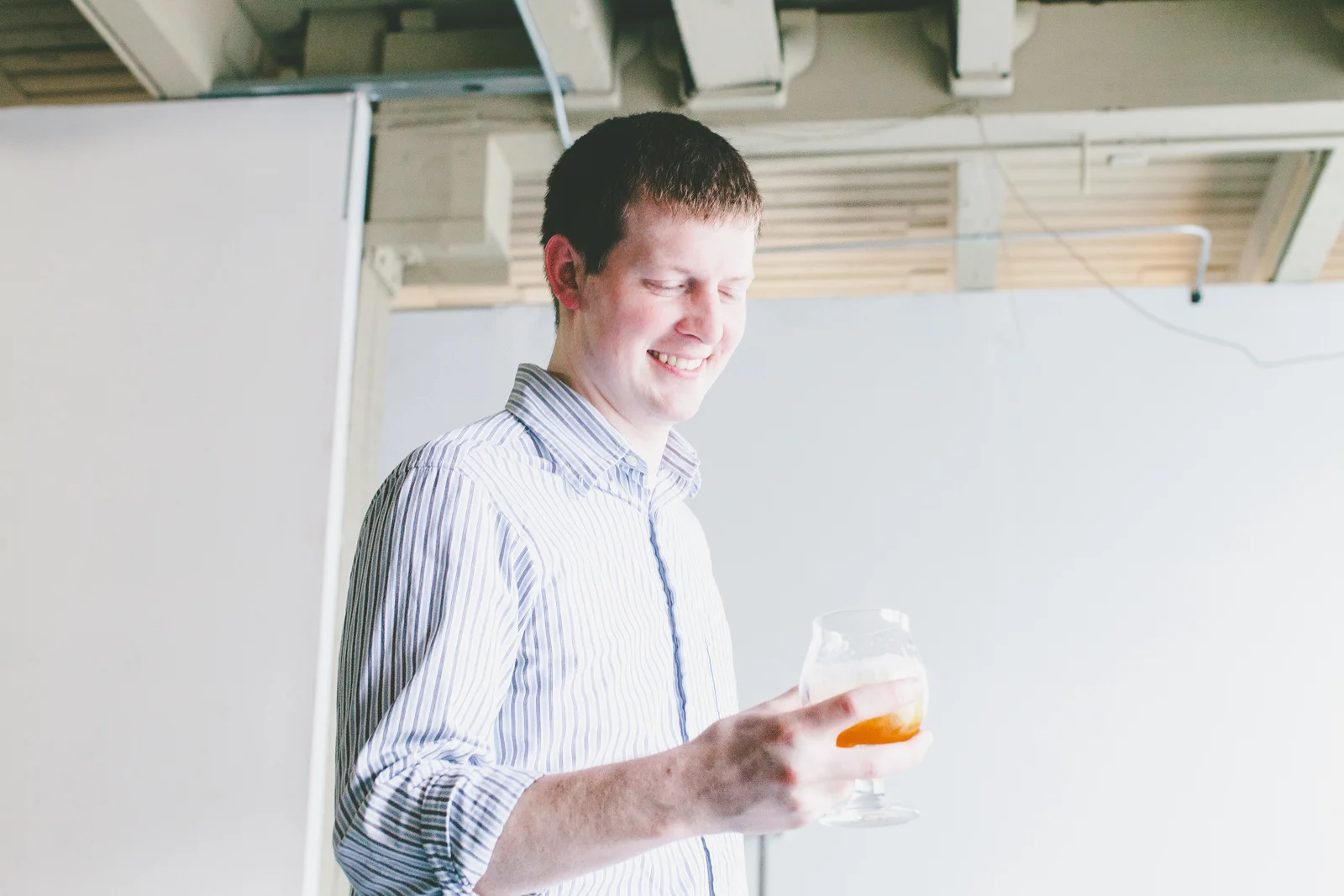 sharing a Farmer's Hand at Begyle Brewing in Ravenswood, Chicago