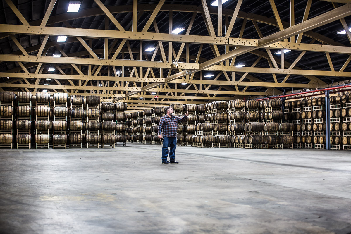Greg Hall seeing the new Goose Island Barrel Warehouse for the first time in more than a year.