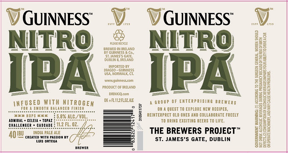 Sightlines — Guinness' new IPA will be Nitro-carbonated like its stout. Also, Cans.