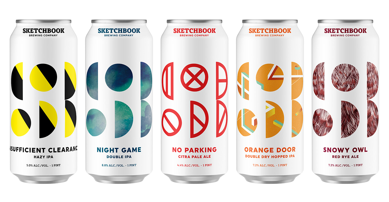 The core five cans in the portfolio feature original artwork by our designer and illustrator Cooper Foszcz