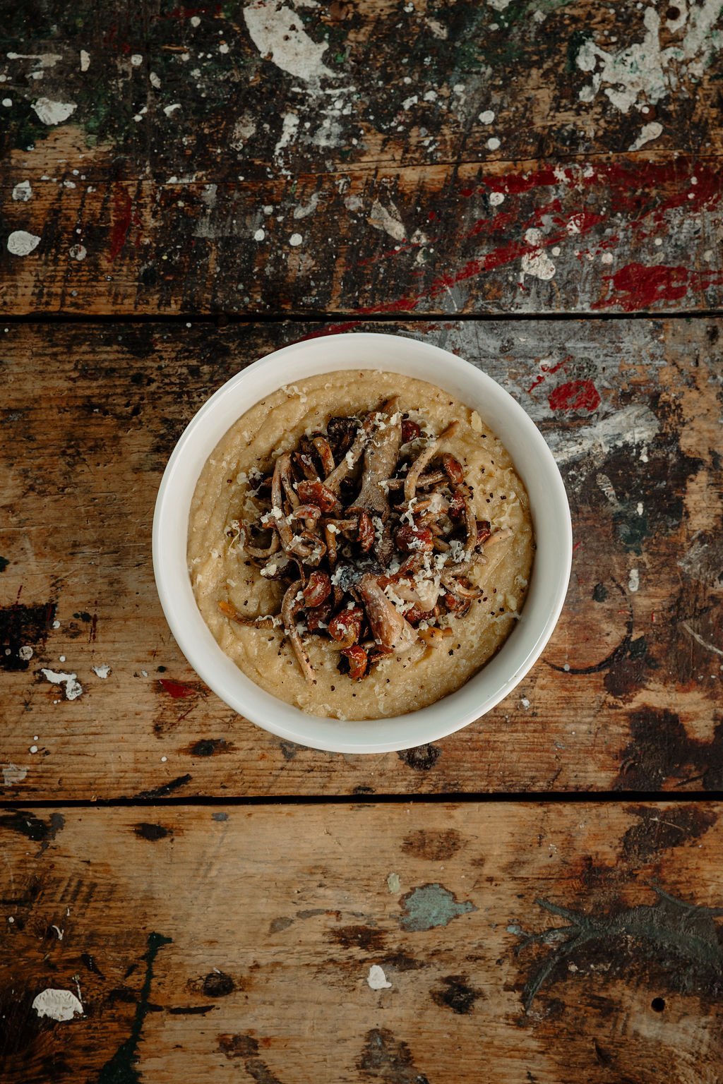 Applecroft Catering grilled local mushrooms over Maine Grains Corn Polenta