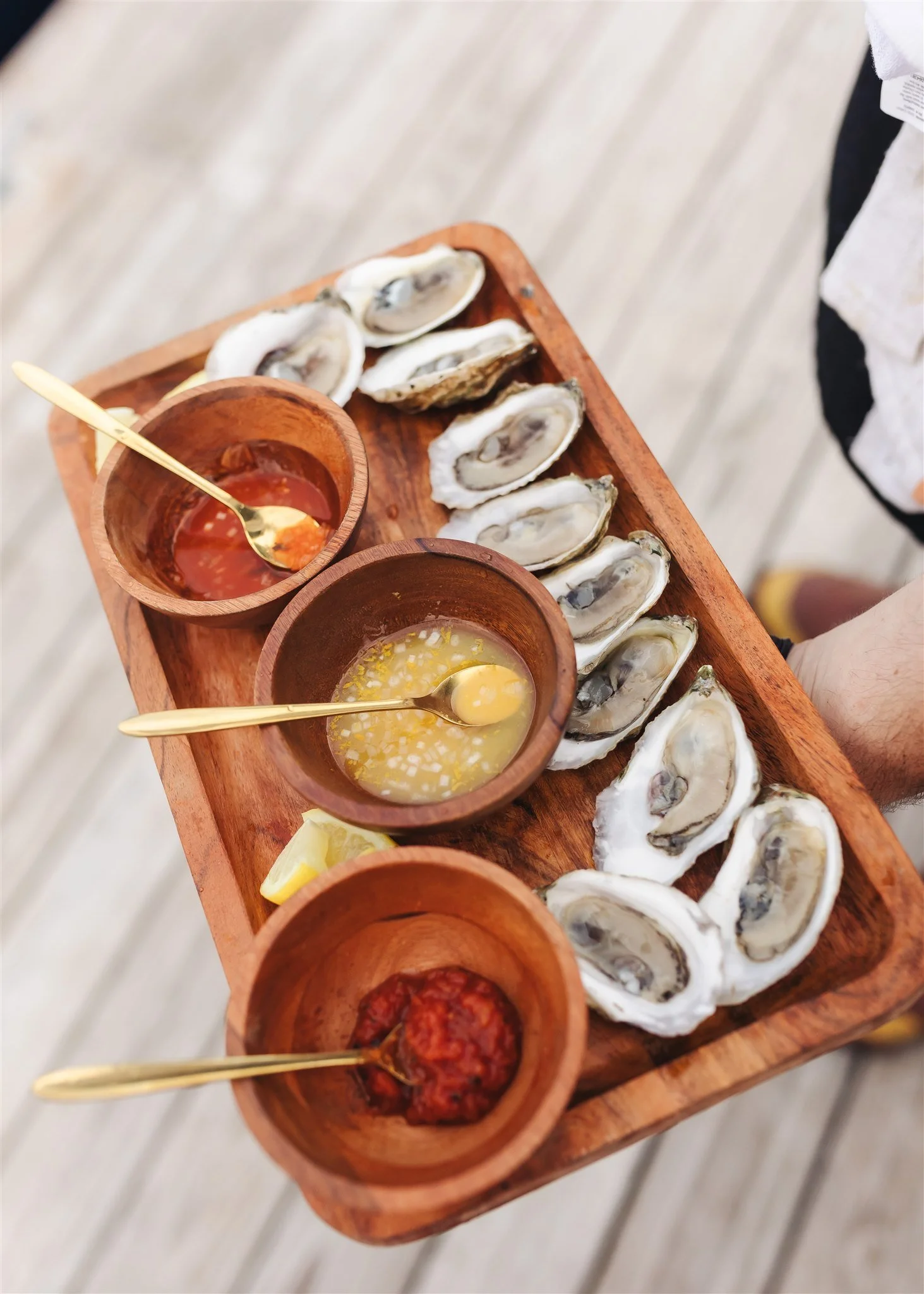 Oysters for cocktail hour with Applecroft Maine