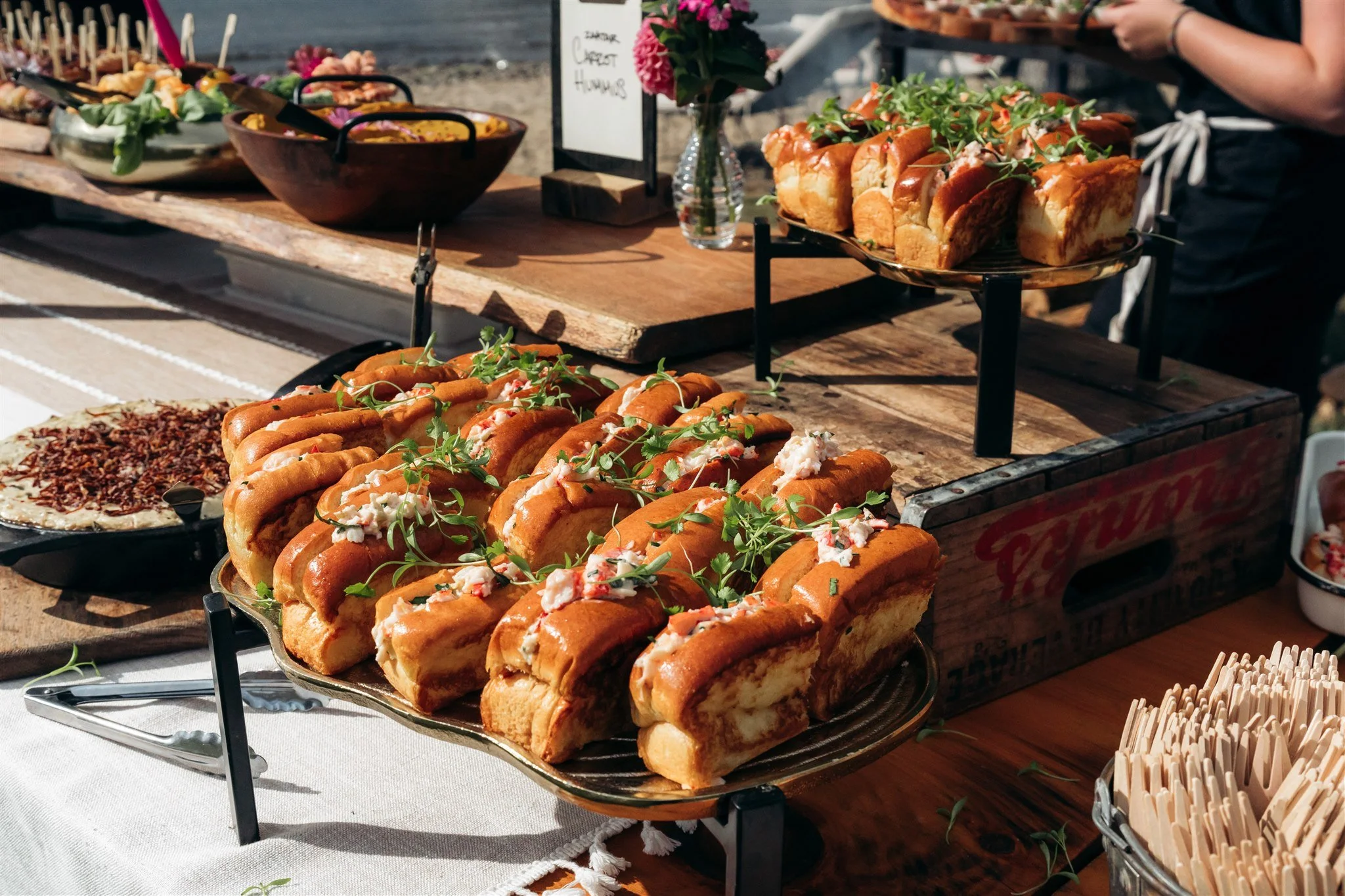 Lobster rolls with Applecroft Catering Maine Table Setting