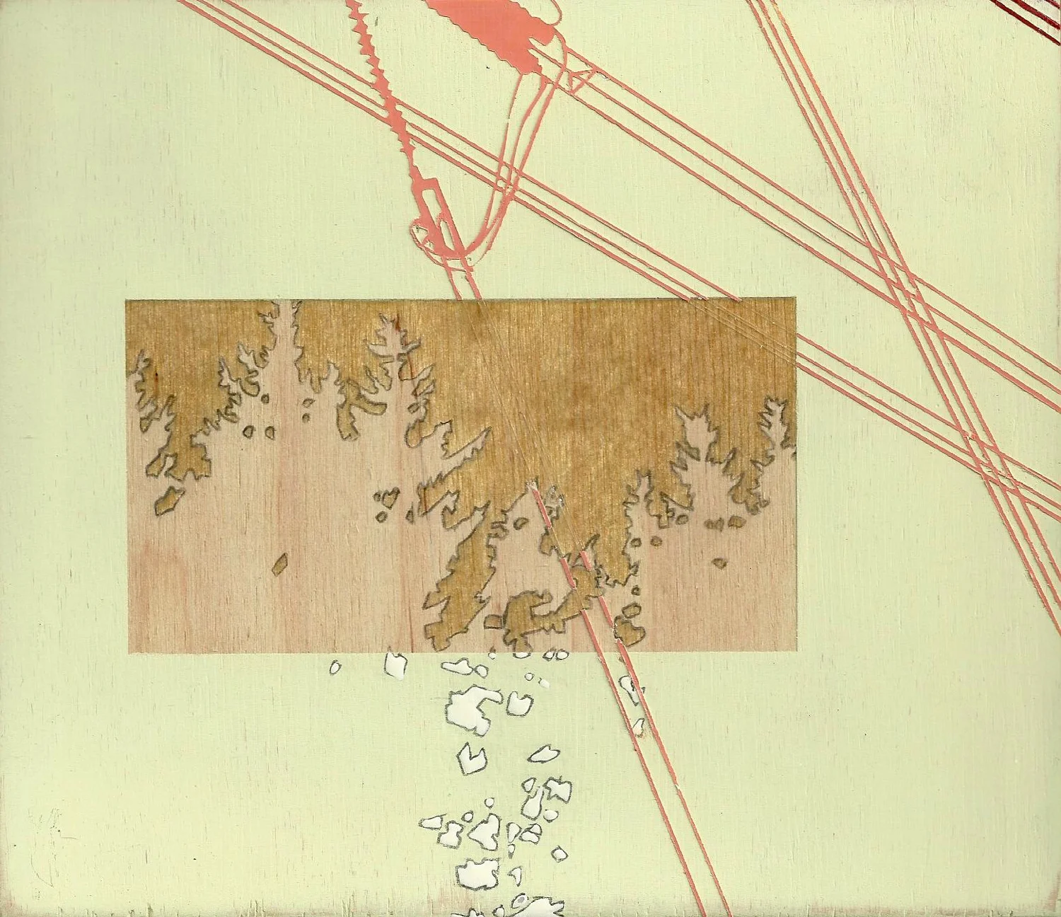17.3 x 20 cm Gesso & acrylic, graphite, varnish and enamel, 2013 ©Emily Moore