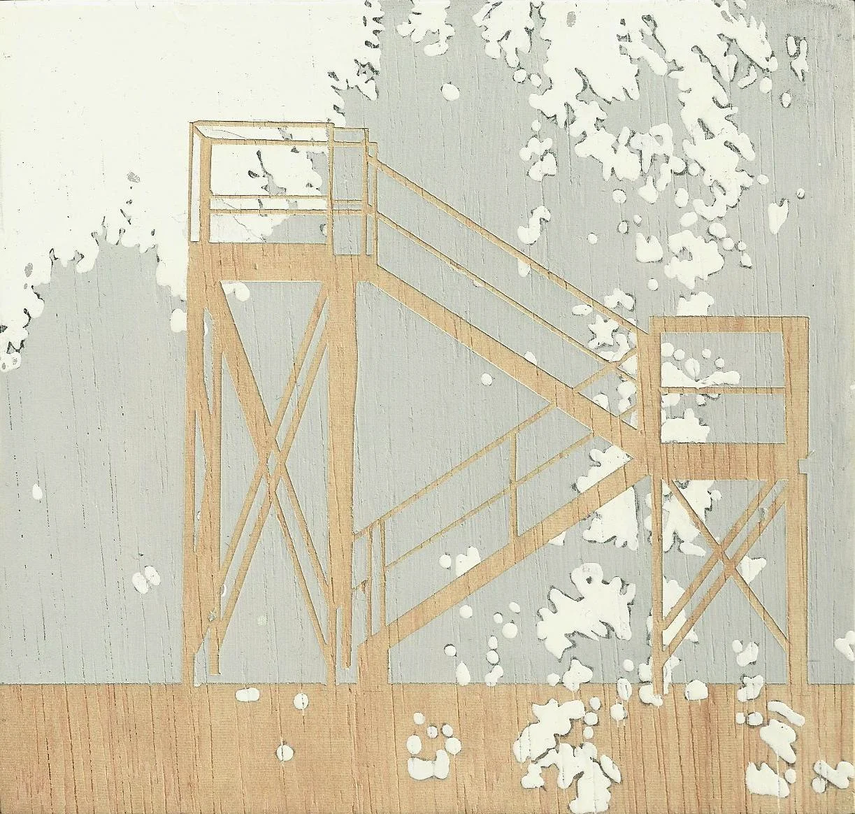 14.9 x 15.7 cm Gesso & acrylic, graphite, enamel and resin, 2013 ©Emily Moore