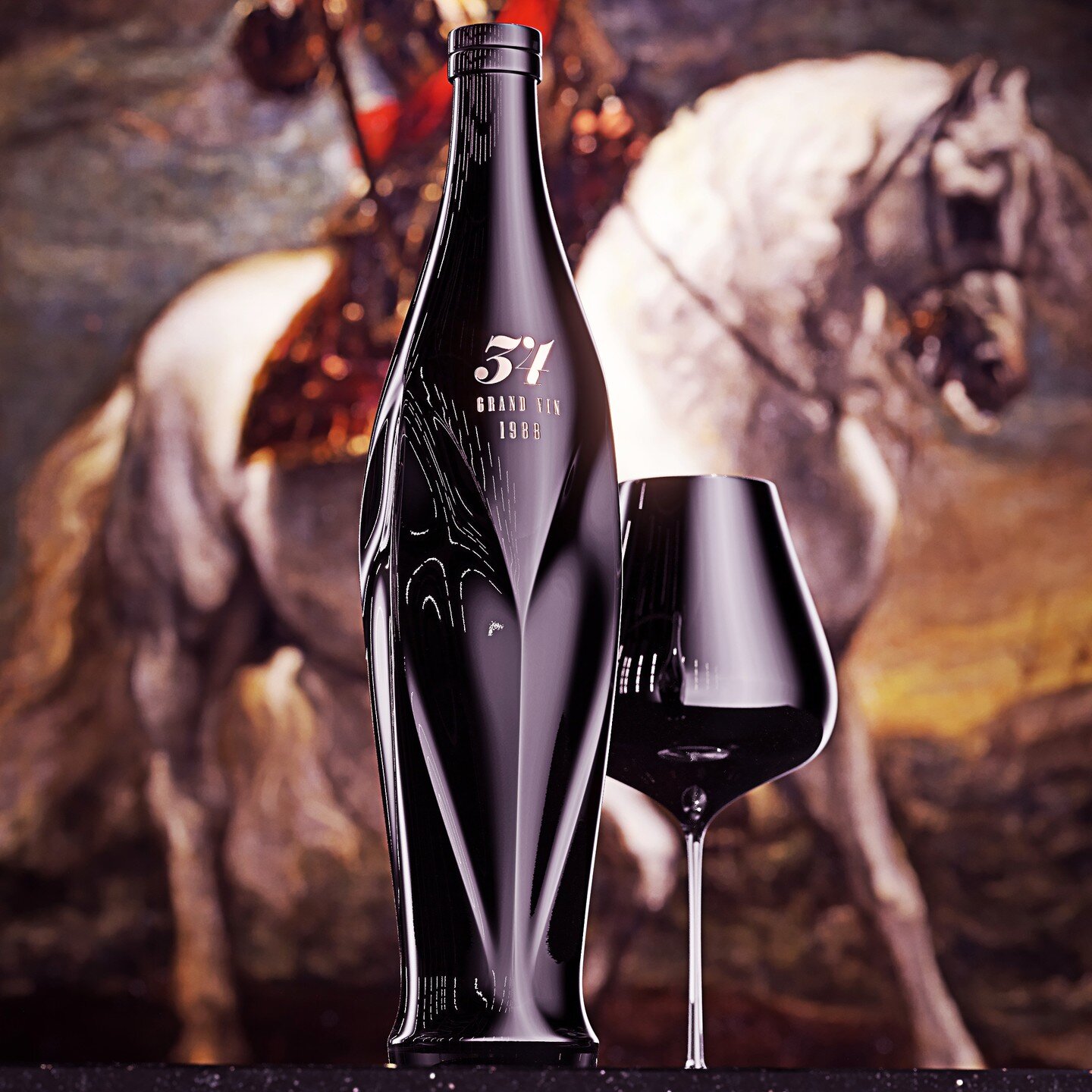 34 is suitable for premium red wines. The bottle can be black, white or covered with a gradient. The only recommended closure is @vinolok_global