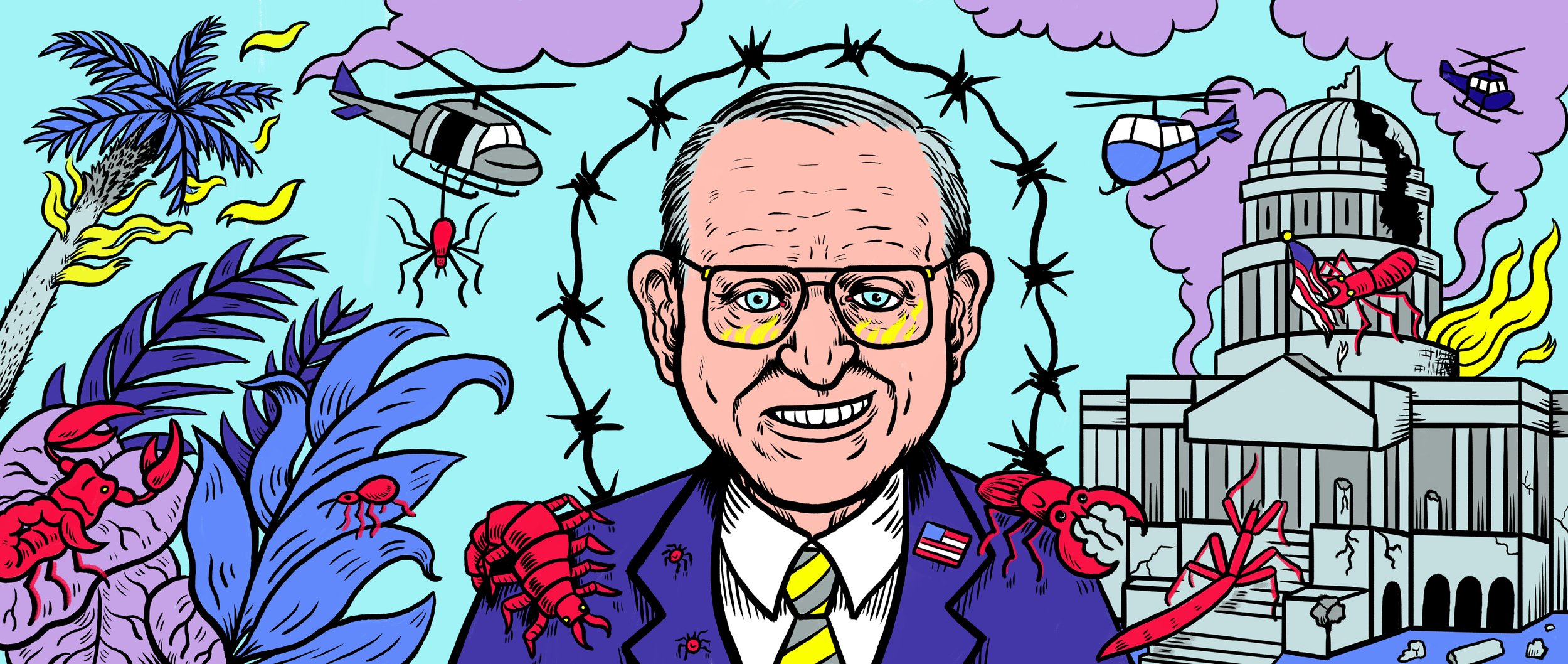  Illustration to accompany an episode of Love and Radio about Art Jones. September 2019. AD Nick van der Kolk.  