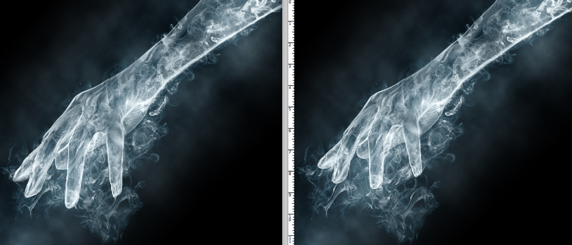 The original photo is on the right.
