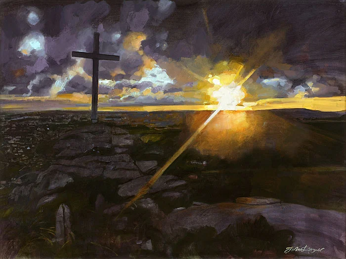 Easter Cross at Carn Brea, Dawn