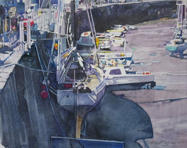 Boats at Porthleven Study