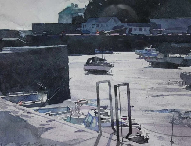 Winter at Porthleven, Study