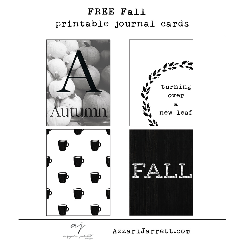 Free Fall Printable Journal Cards - Azzari Jarrett