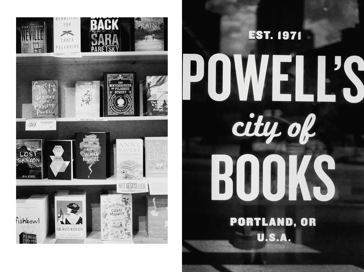 Powell's Books Portland | Black and White Film Photography by Azzari Jarrett