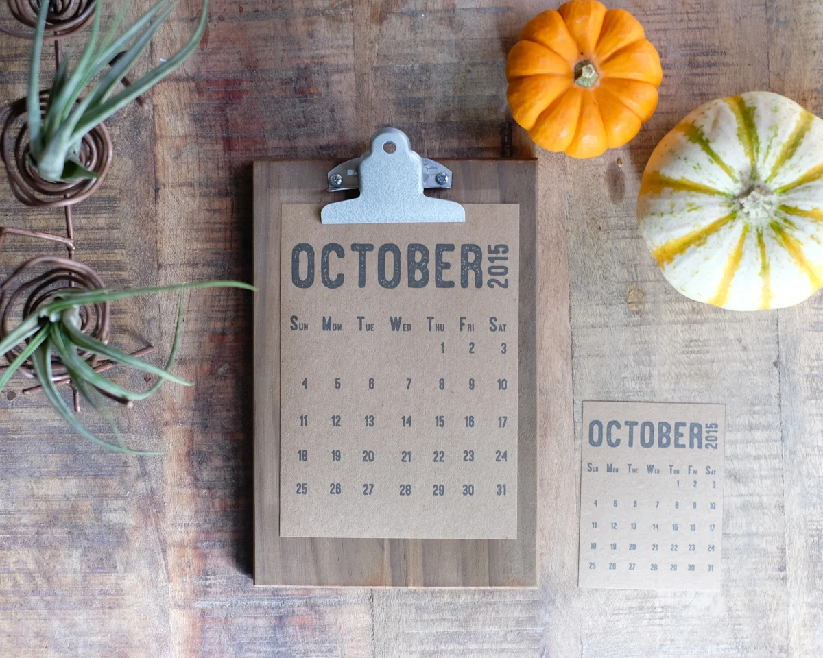 October 2015 Free Printable | Azzari Jarrett