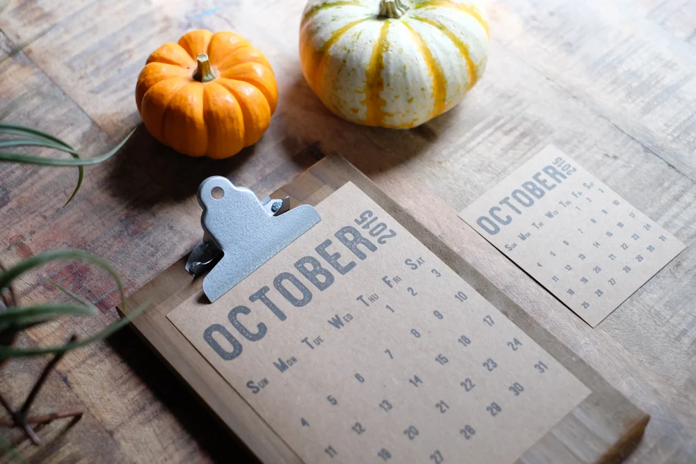 October Free Calendar Printable