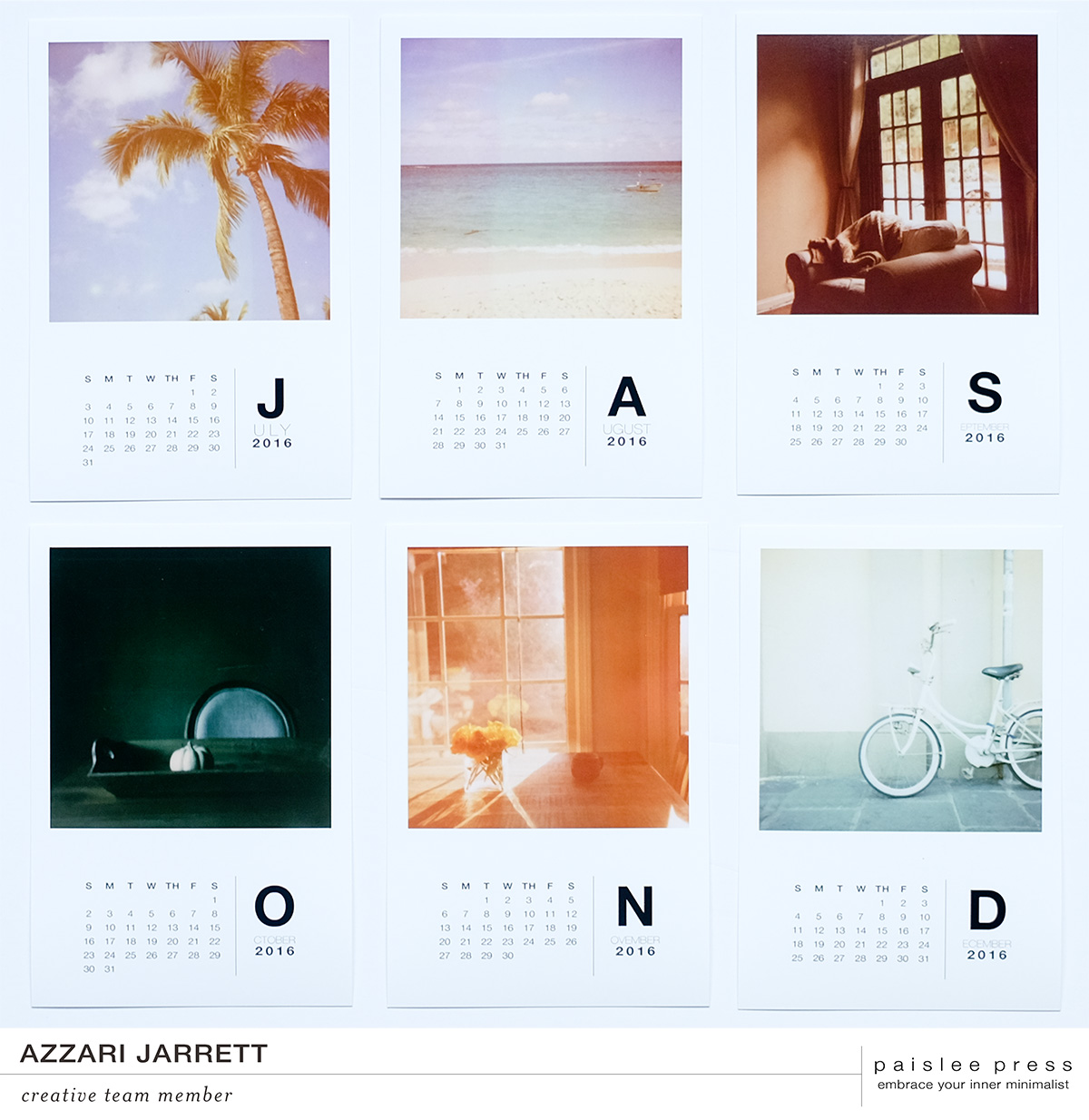 Paislee Press 2016 Calendar Kit | Azzari Jarrett