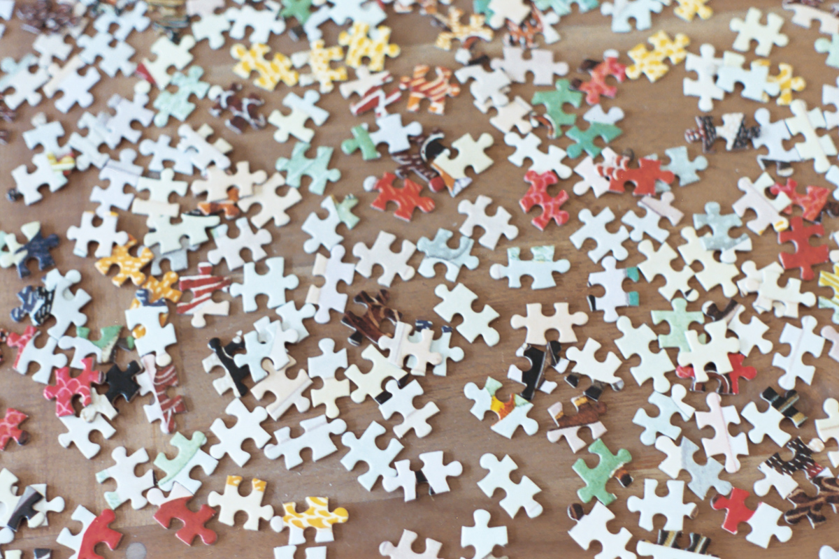 Puzzle pieces on 35 mm film by Azzari Jarrett