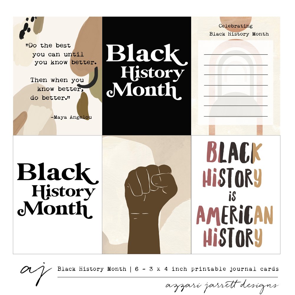 Black History Month Printable 3x4 Inch Journal Cards black-history-month-printable-3x4-inch-journal-cards
