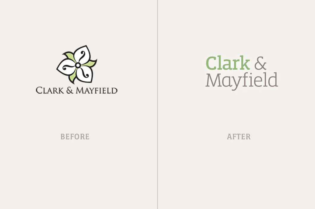 Before and after of logo