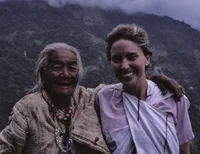Sandra the organ-grinder's monkey, and a charming elder Gurung lady with no teeth.