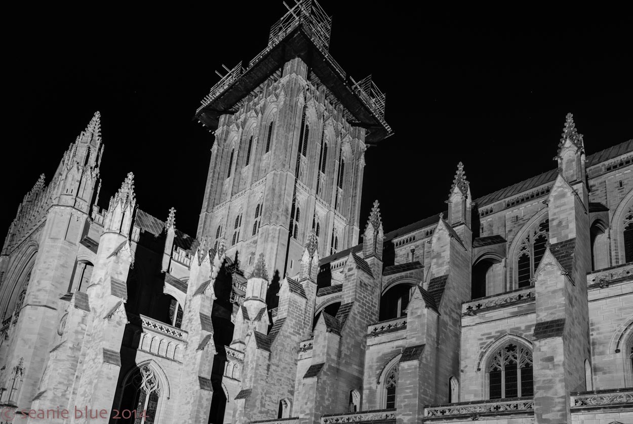 B&W: Cathedral distorted. But drama!