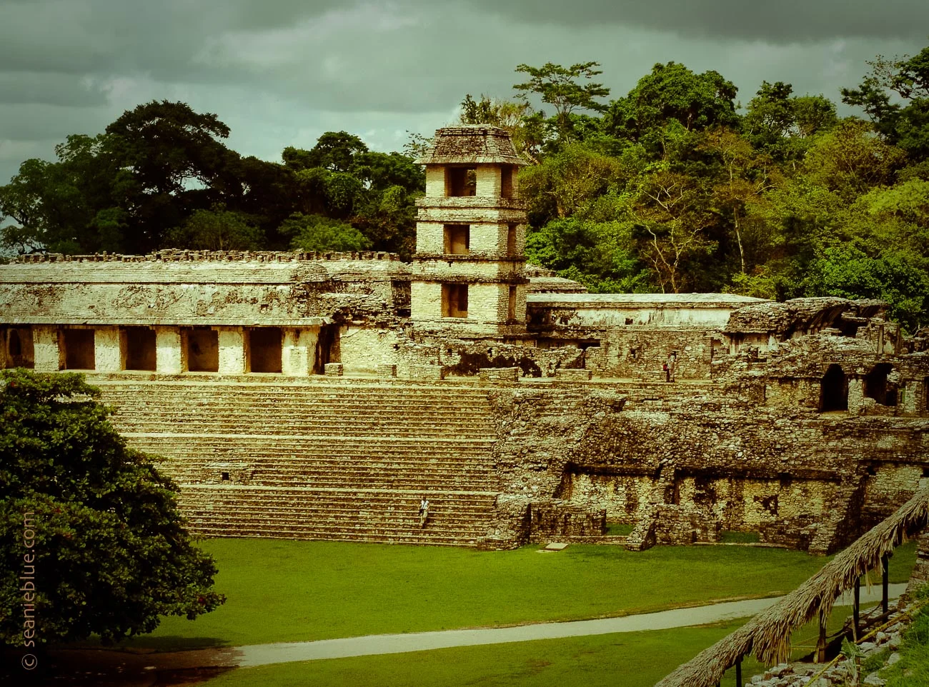 Palenque, with Kyla in the abandoned park, after hours, communing with the strange forces of a long-ago empire.