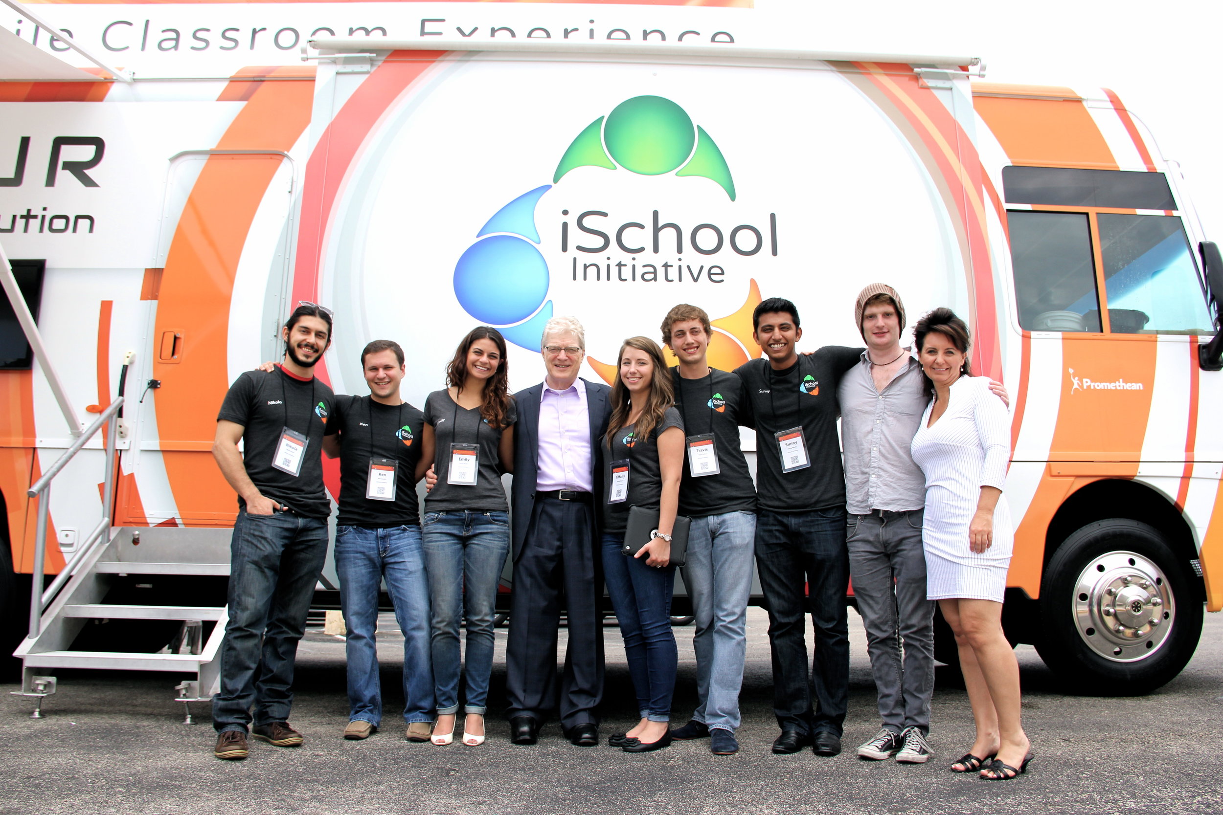  Sir Ken Robinson checked out the bus and my designs. 