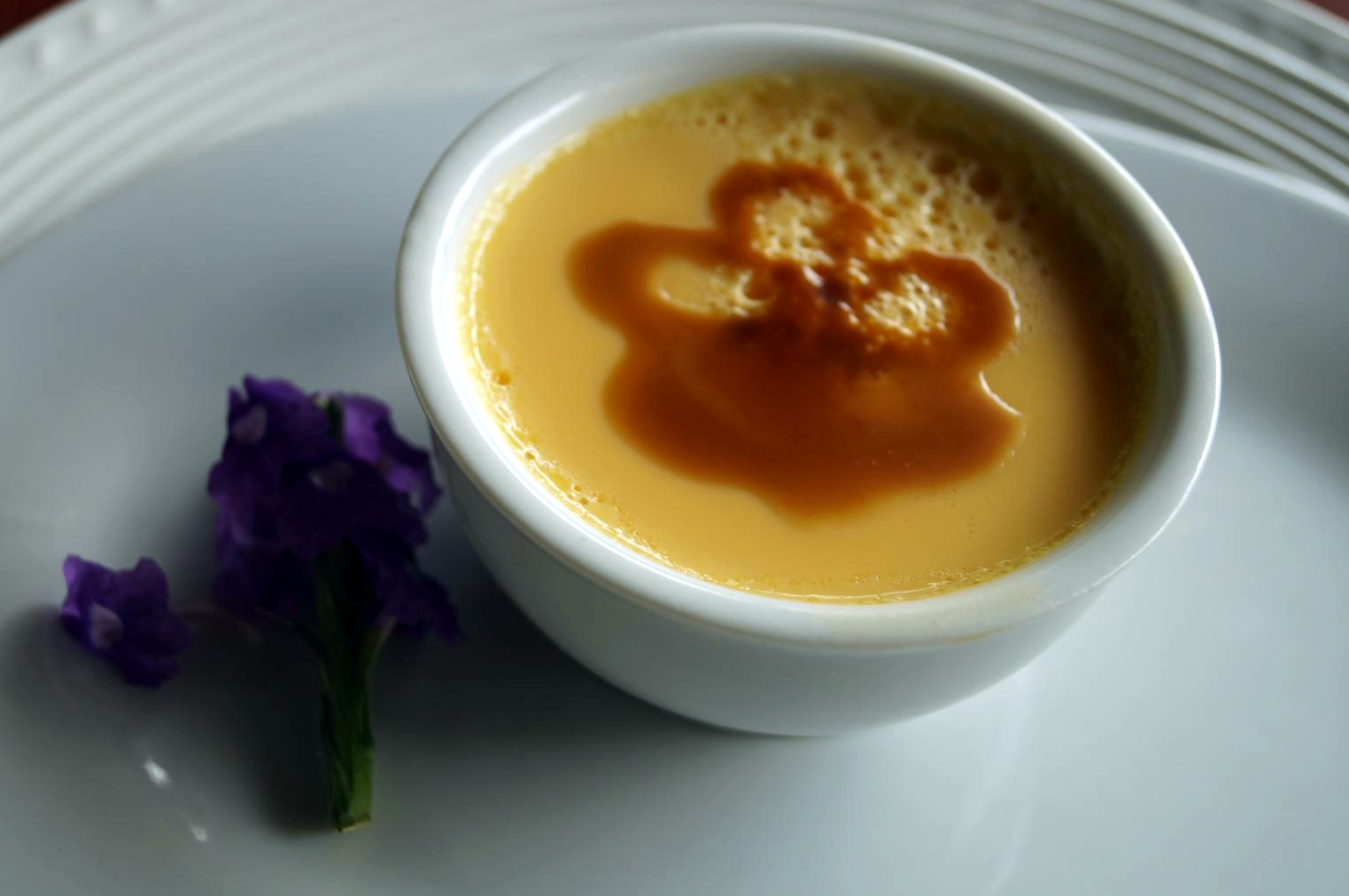 A lunch dessert. This was a fresh made custard/flan type dish. 