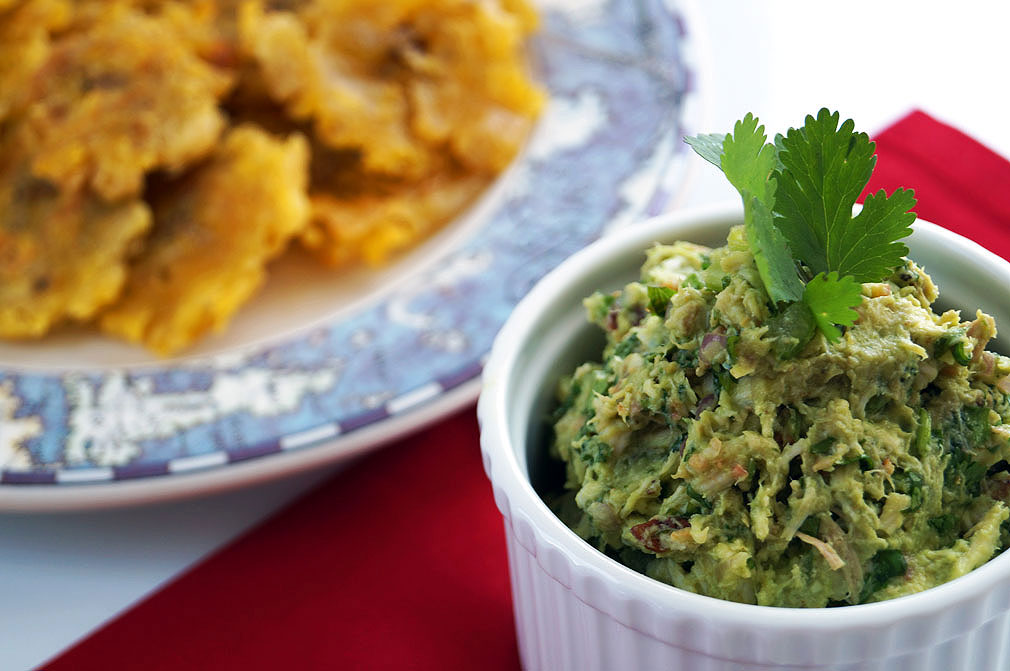 Venezuelan reina pepiada (chicken avocado salad) with tostones (autoimmune paleo) ::: TheCuriousCoconut.com
