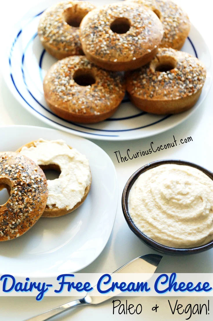 Savory Dairy-Free Cream "Cheese" to enjoy on your favorite #Paleo or vegan bagel! // TheCuriousCoconut.com