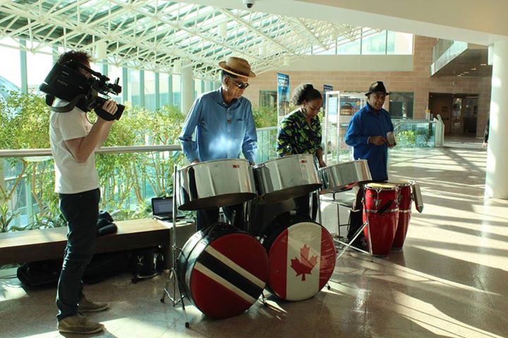   Steelpan trio performs for the Markham media launch of the Reel World Film Festival beginning in March&nbsp;Source:&nbsp;  Reel World Film Festival  