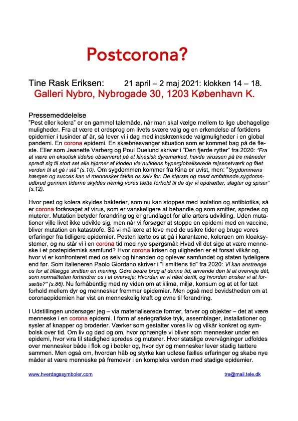 Postcorona, pressemeddelelse