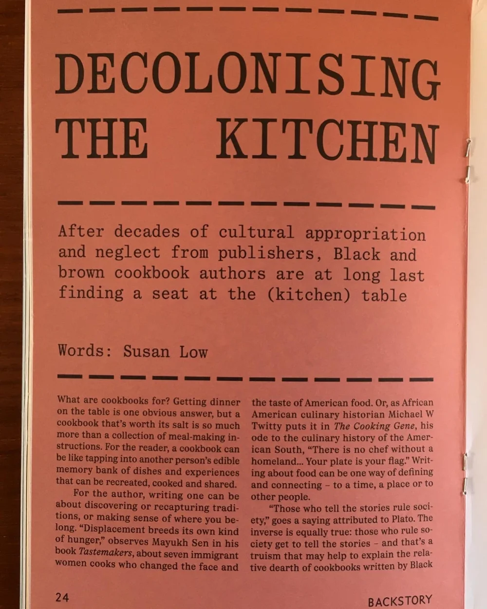 backstory magazine, issue 1  – decolonise the kitchen