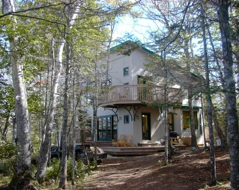 The house is tucked amongst the trees so that disturbance to the island environment was minimal.