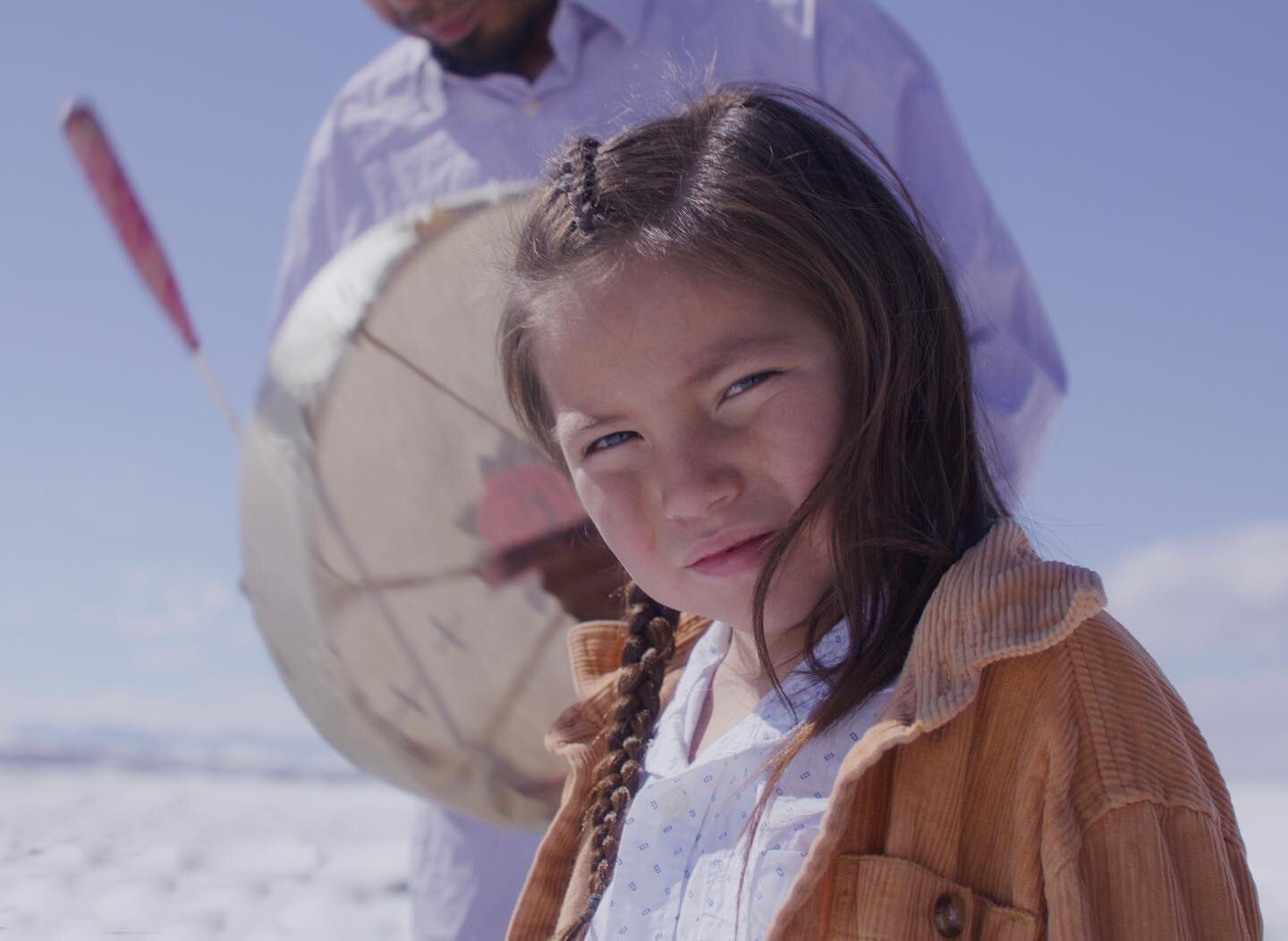 A frame grab of a young Shoshone tribe member during a bison serenade. Taken for on ongoing documentary on the coming of age of youth on the Shoshone/Arapaho reservation.