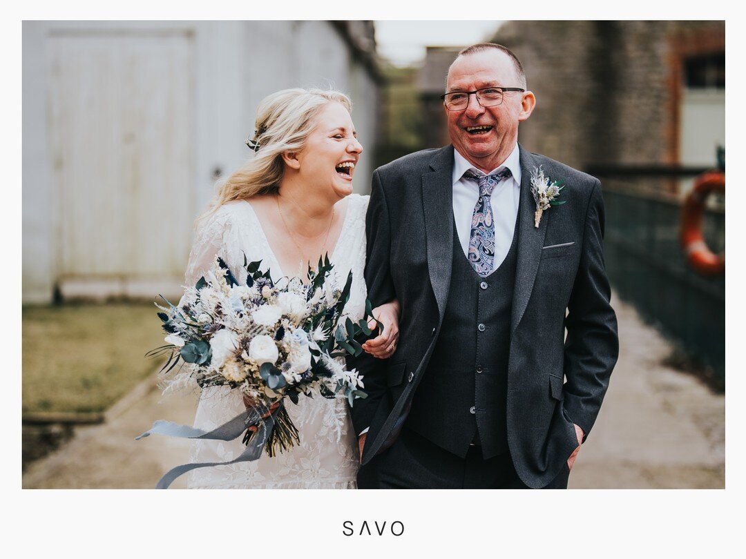 With all the panic inducing wedding top 10 tips lists going around, I thought I'd add one top tip that I havent seen mentioned ; *ABSOLUTLY* remember to have a laugh with your dad on the way to the ceremony.

Beautiful Louise &amp; her dad last week 