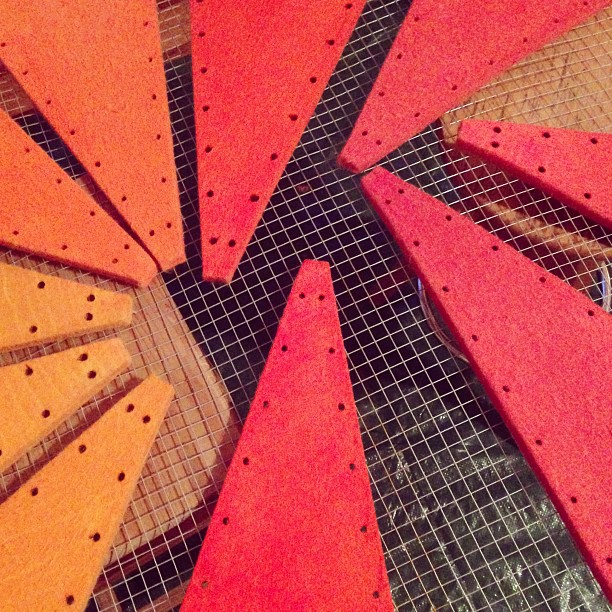 Sarah Sandman's felt rugs in progress