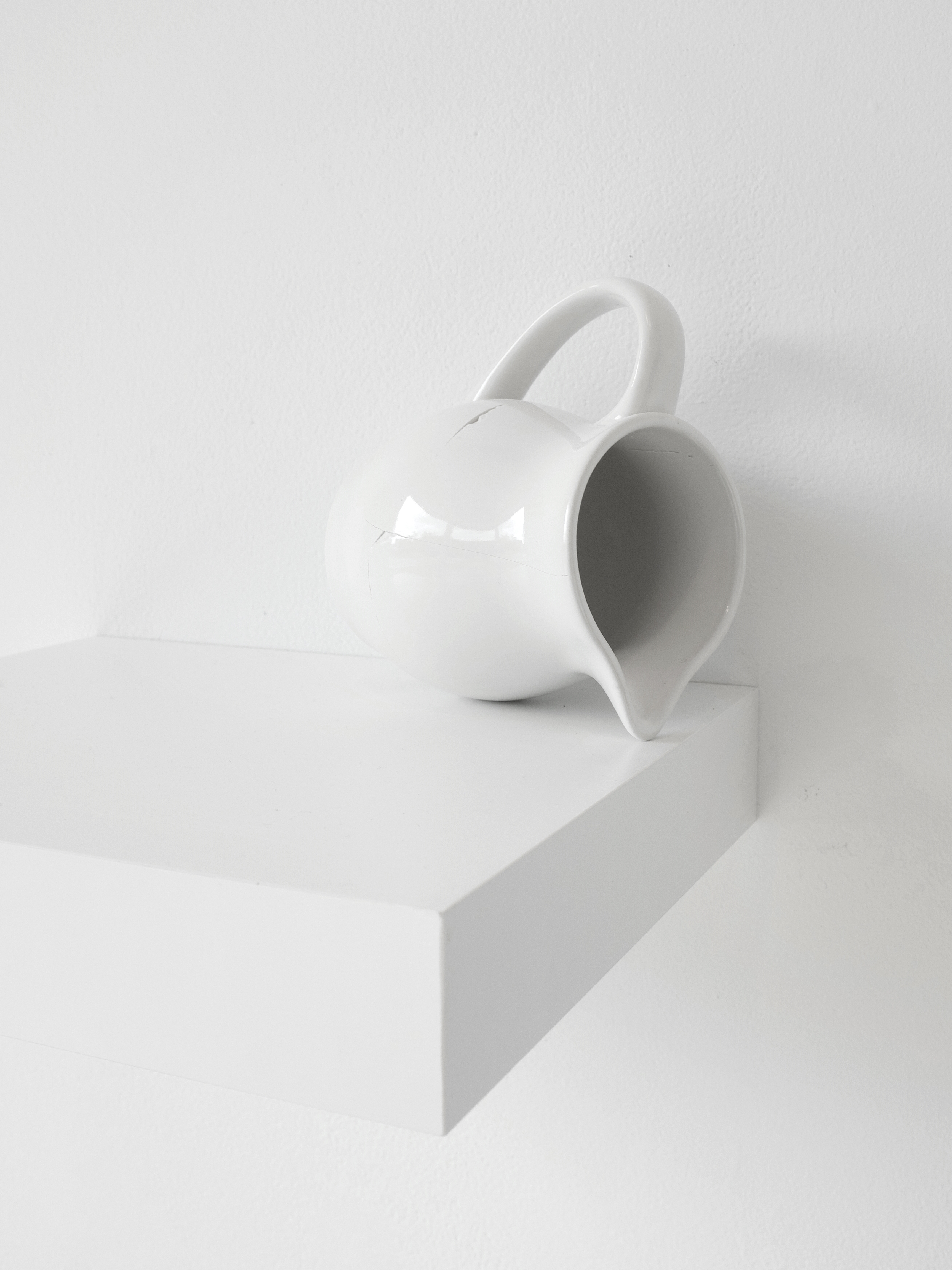   Installation of milk pitcher (found), broken and fixed, 5"x4", 2015 (detail)  