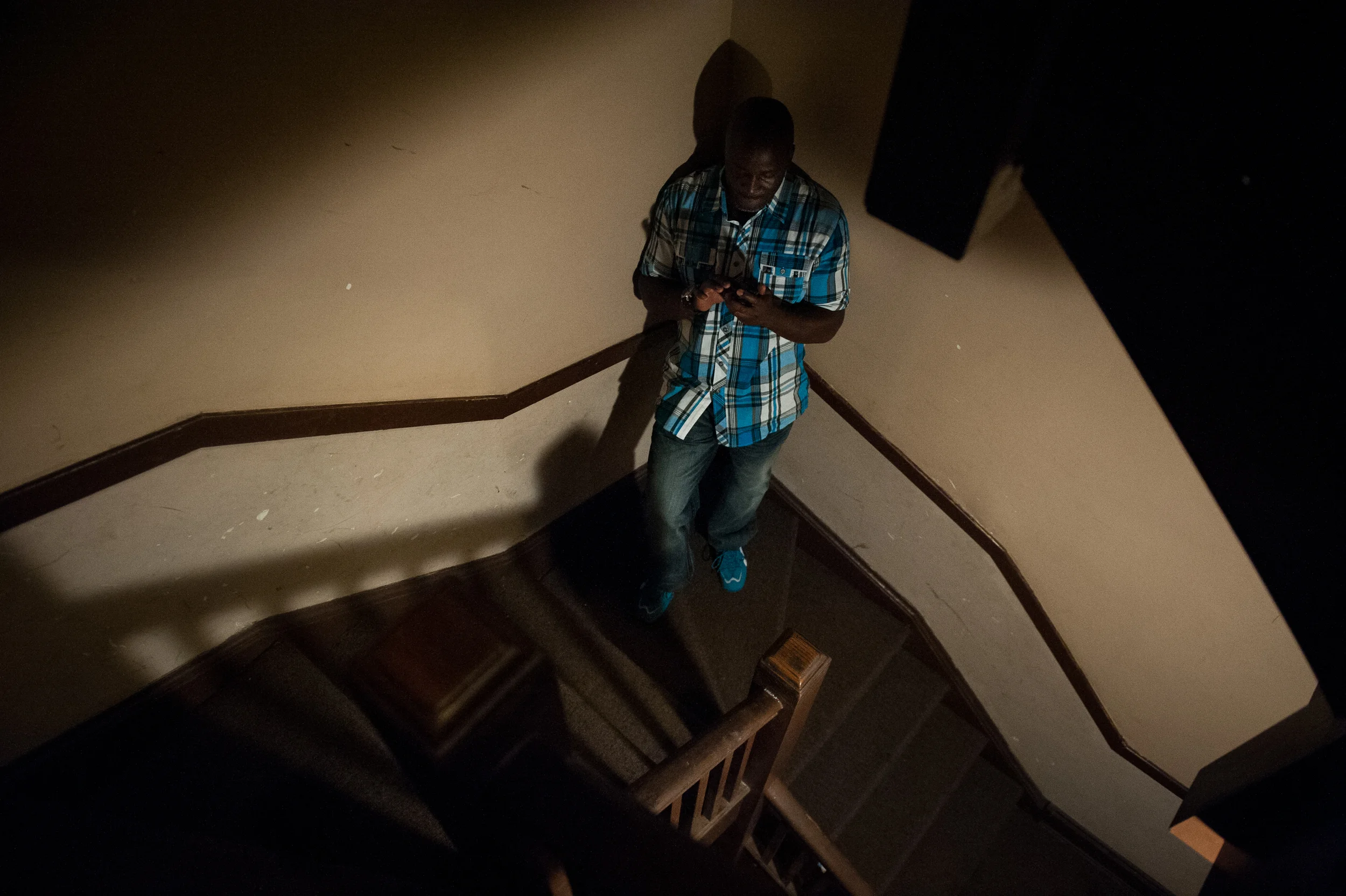  Daniel intimately texts a woman he is interested in on his phone prior to saying "Goodnight" to his mother in his mother's apartment building. &nbsp;Daniel explained that he is learning many of his pent up personal desires can be satisfied through t